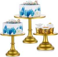 3-częściowy zestaw paterek na tort, ciasto złoty Nuptio 13cm 22cm 27cm