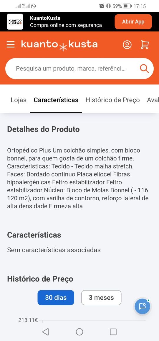 Colchão 90 X 190 Mindol