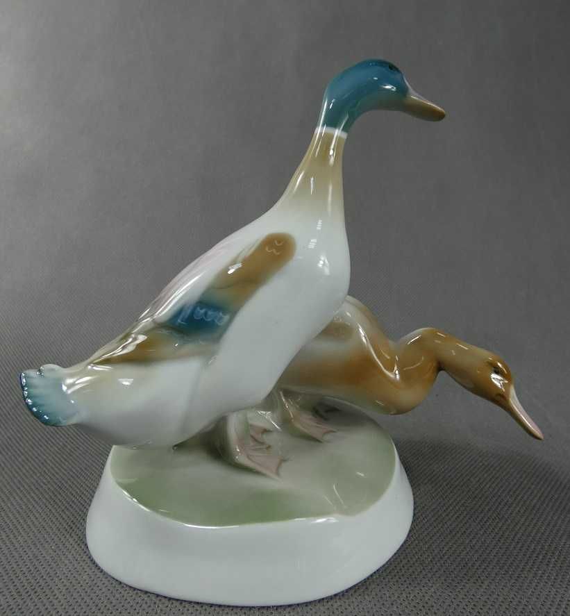 Figura porcelana para kaczek ZSOLNAY Węgry KACZKA