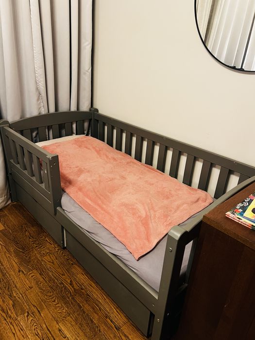 Łóżko dziecięce 160x80 szare pietrowe.pl model KAJA