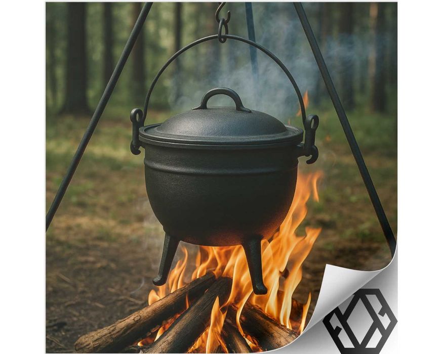 Kociołek Żeliwny 8L Myśliwski Garnek Węgierski Na Ognisko Grill