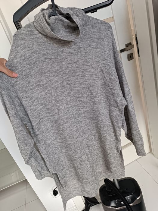 Długi sweter h&M M 38 10 golf z wełną