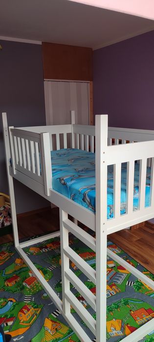 Łóżko piętrowe antresola z litego drewna