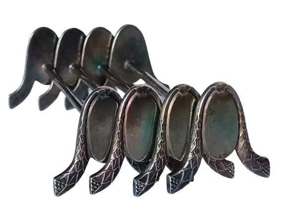 Stare sygnowane koziołki pod sztućce – zdobione