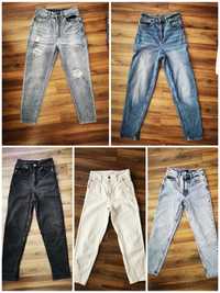 Jeansy, spodnie jeansowe, zestaw r. Xs, 34- 5 par