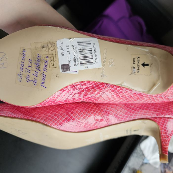 Шкіряні туфлі лодочки рожеві прінт рептилії  André minelli