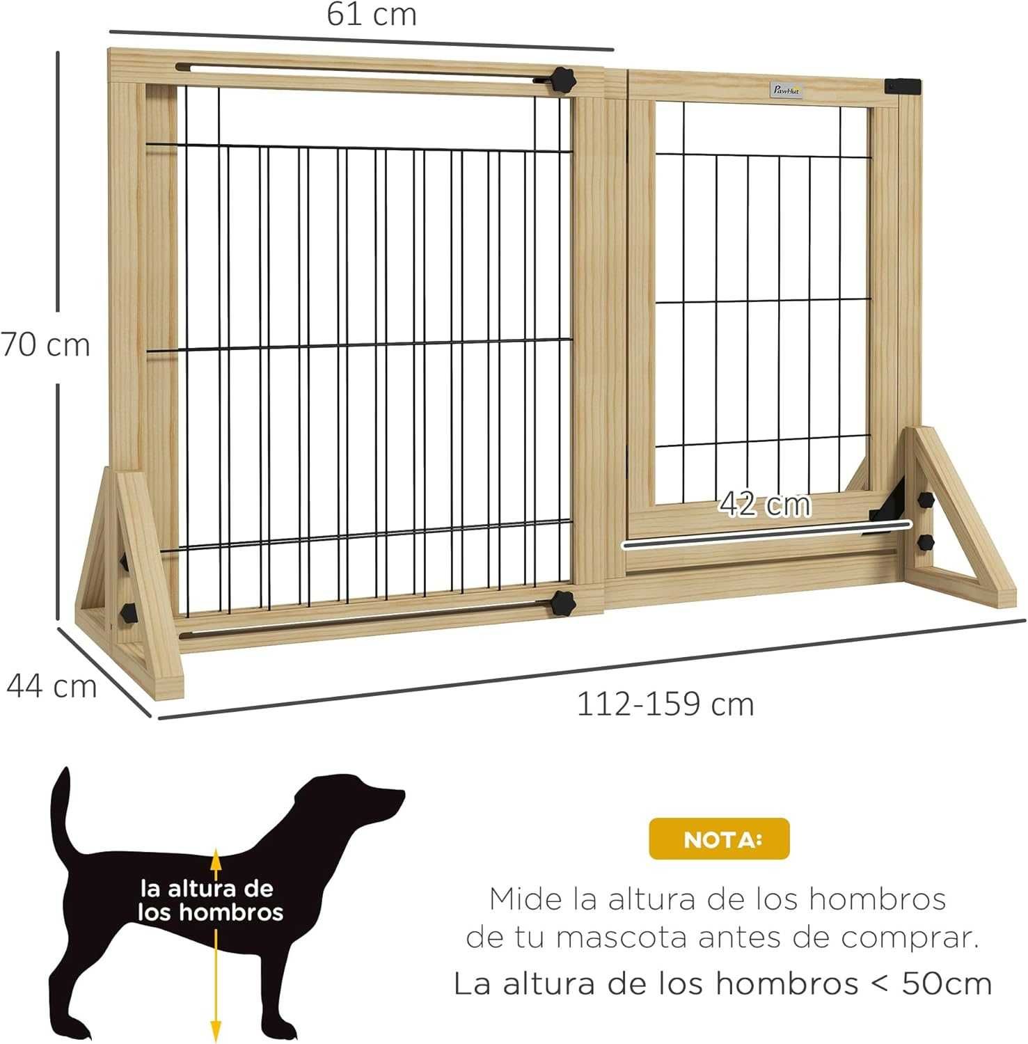 ENVIO GRÁTIS - Barreira Madeira p/ cão com pernas  112-159x44x70cm