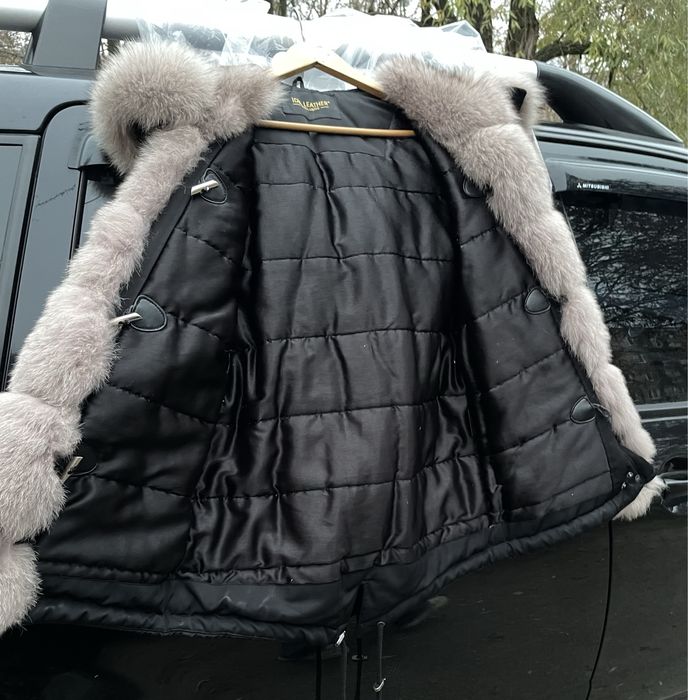 Парка с отделкой из меха песец натуральный S