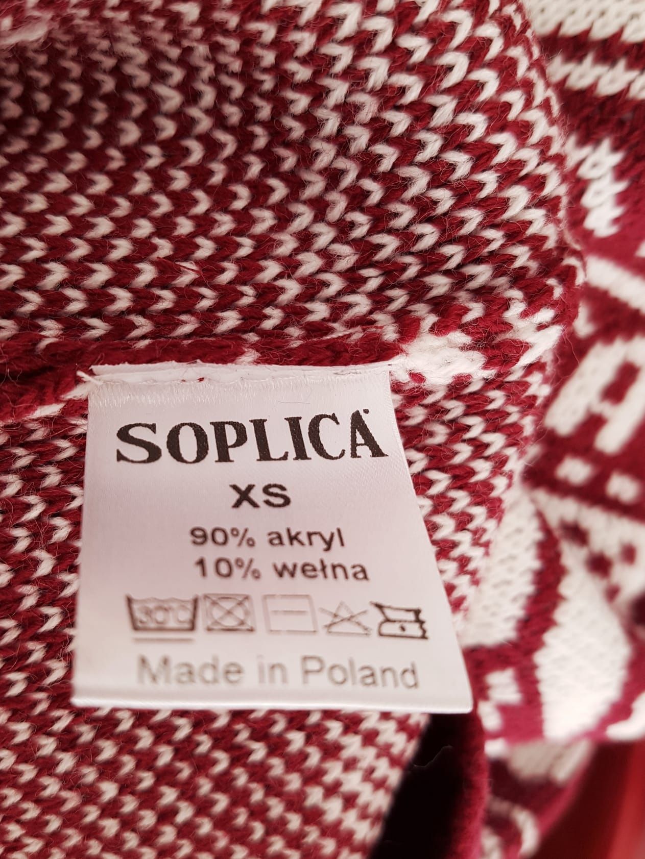 Zestaw Soplica: sweter wełna + czapka XS męskie damska ok M nowe