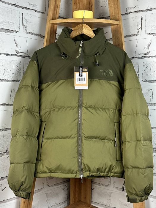 Чоловічий пуховик The North Face 800 хакі з капюшоном М/Л/ХЛ