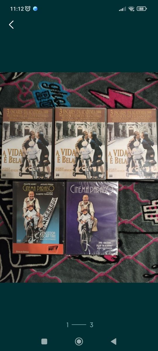 Filmes DVD,Cinema Paraíso e Vida é Bela