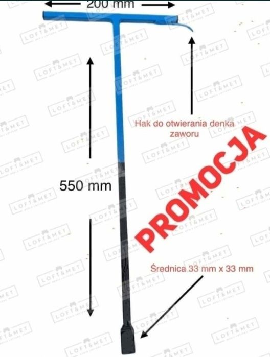 Klucz do hydrantu zasuwów zaworów