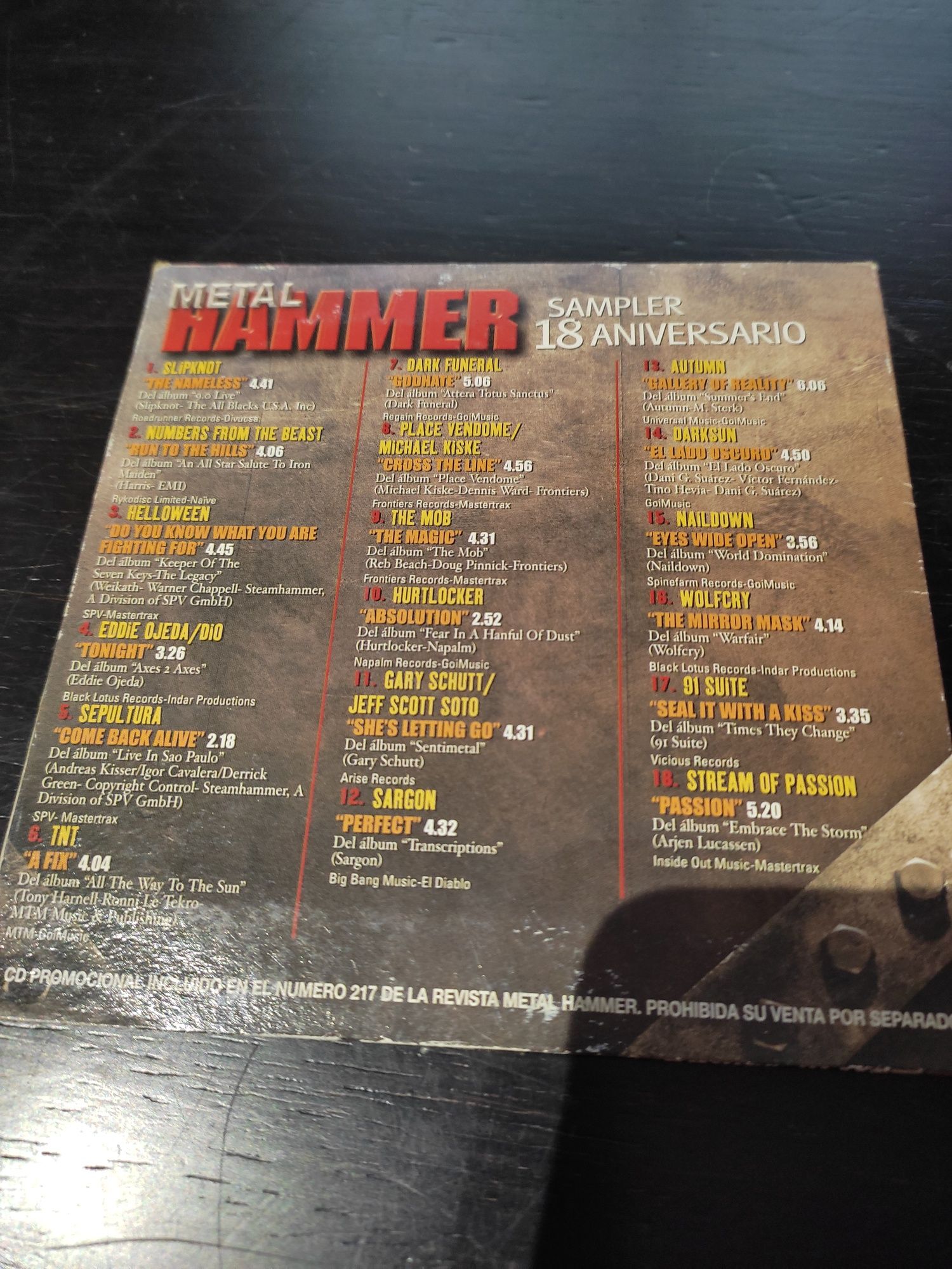 CD 's promocionais revistas Hard'n'heavy e Metal Hammer