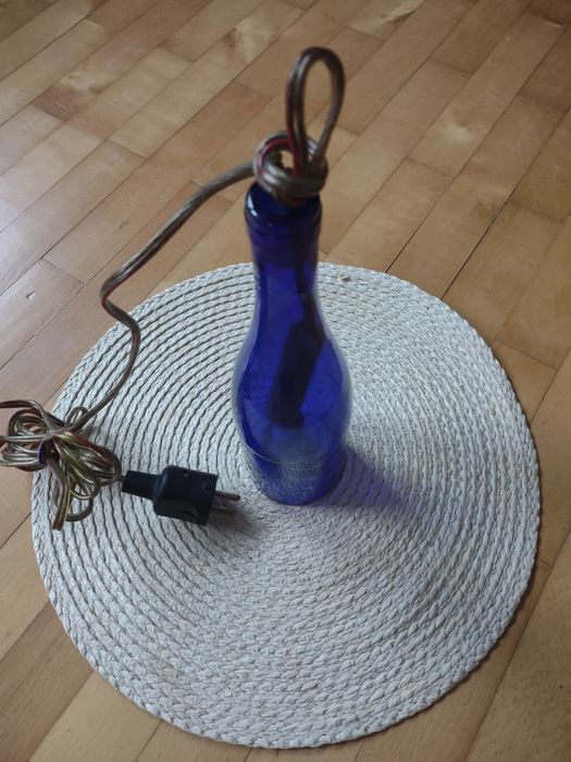 Lampka  do zawieszenia_ Szkło Kobaltowe w stylu Vintage.