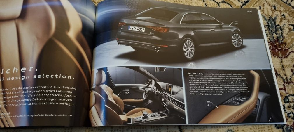 2018 Prospekt Audi A4/S4 na innej Audi Q8, Q7, Q5, Q3, Q2, A8L