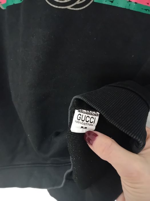 #Gucci bluza czarna kaptur i różowa