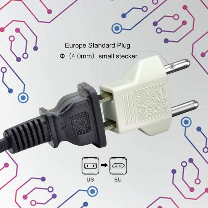 Adaptador de corrente para o sistema americano 2 pinos