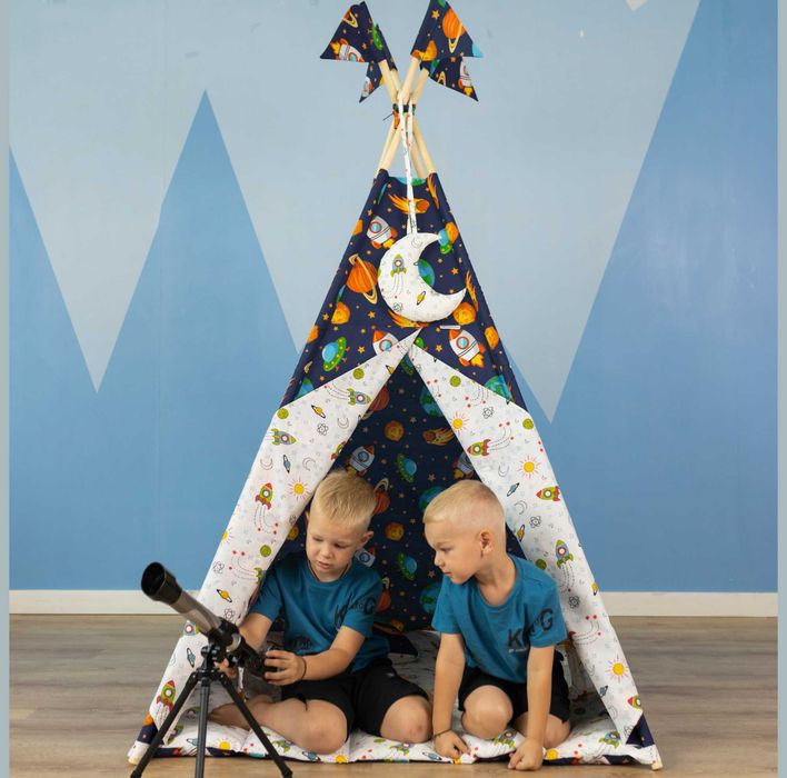 Дитячий вігвам “Космос” з планетами + підвіска Місяць у подарунок
