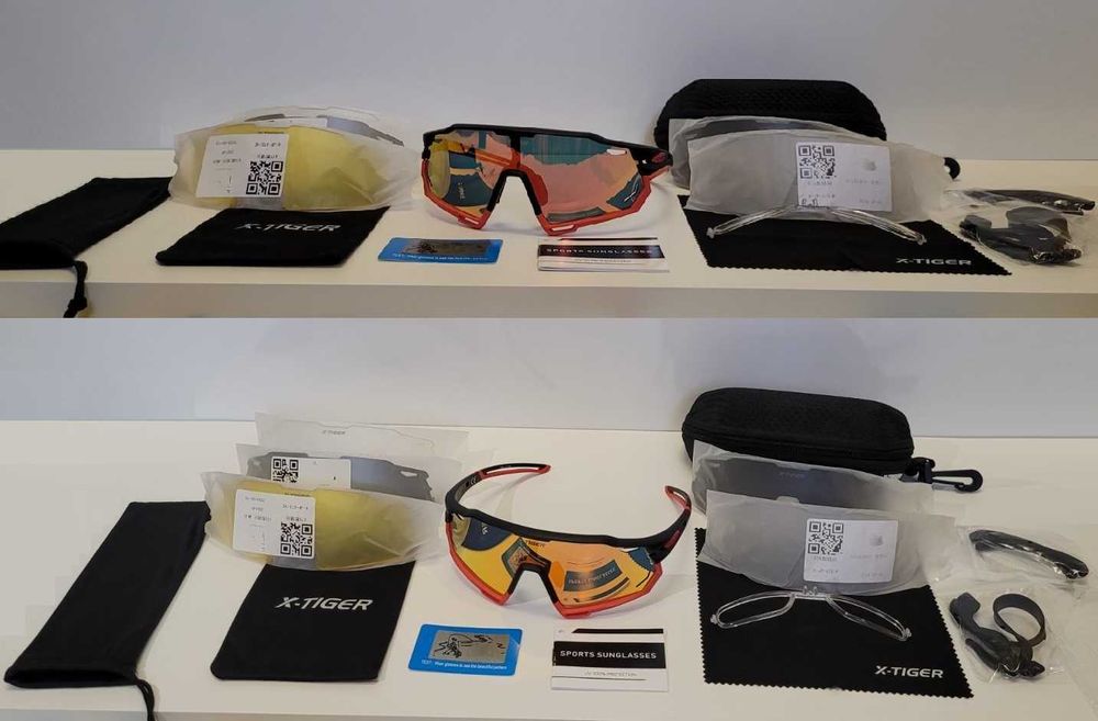 Фотохромні поляризовані велосипедні окуляри, 6 лінз X-TIGER (Велоочки)