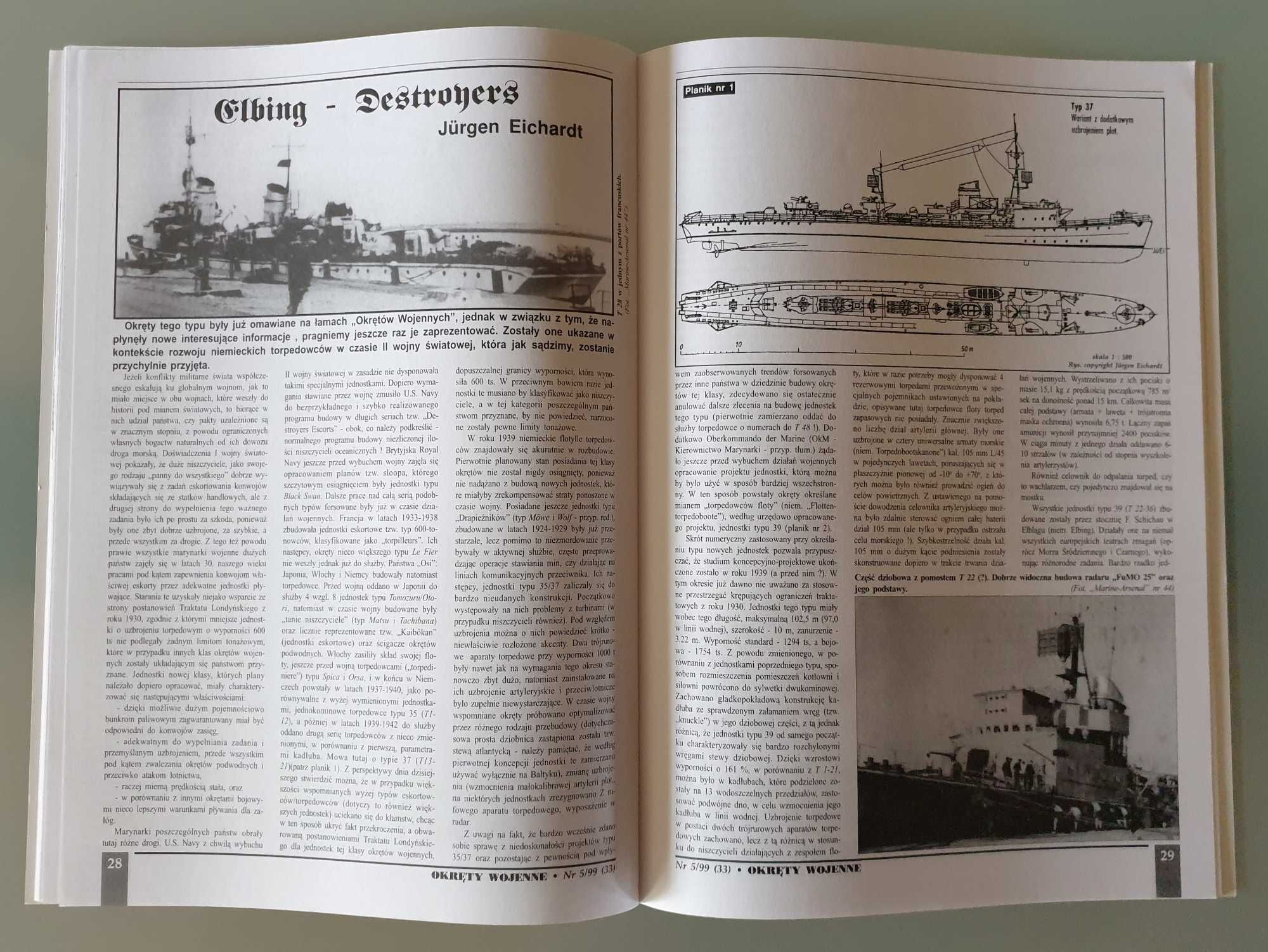 Magazyn "Okręty Wojenne" nr 5 (33) i 6 (34) z roku 1999