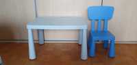 Stolik krzesełko Ikea Mammut niebieski