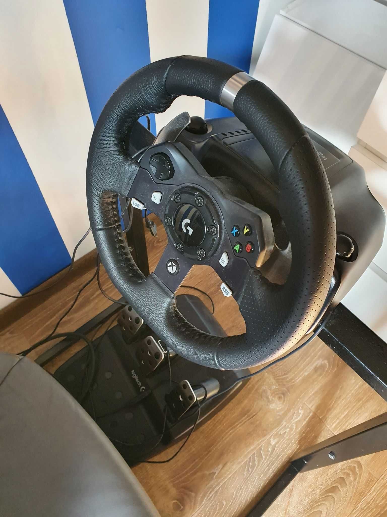 Kierownica Logitech G920 plus skórzany fotel BMW E60 cały zestaw!