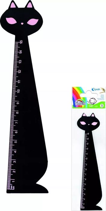 Linijka drewniana, kot czarny. Fiorello