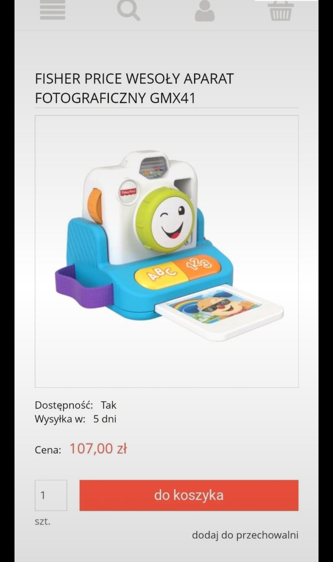 Fisher Price wesoły aparat fotograficzny 6m+