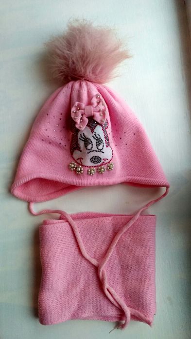 Комплект шапка и шарф зима