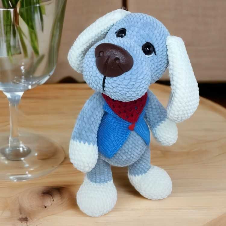 Собака мягкая игрушка вязаная SoftToy