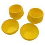 zestaw 2 mini żółtych plastikowych doniczek