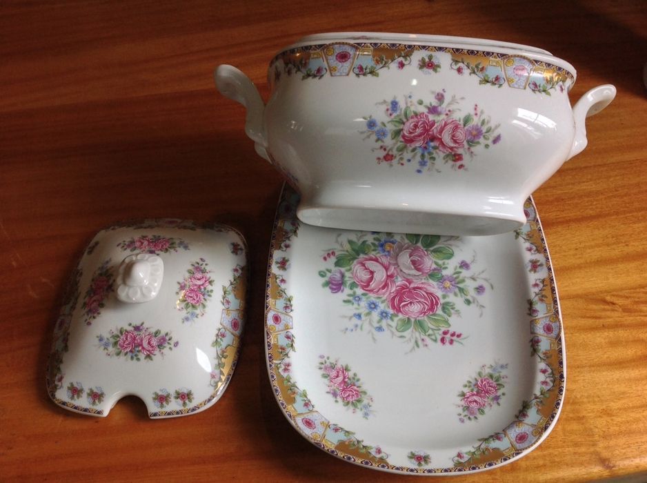 Terrina de sopa 2ltrs, Limoges, pintada à mão