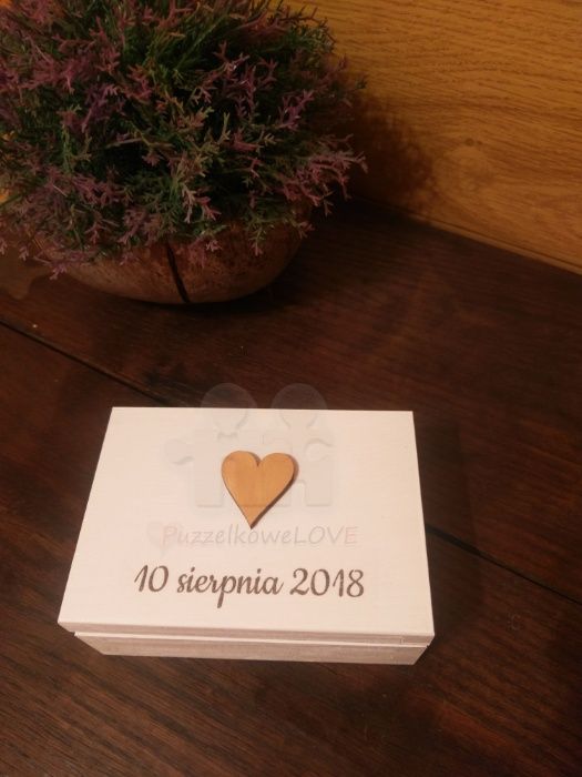 Małe pudełko na obrączki PuzzelkoweLove