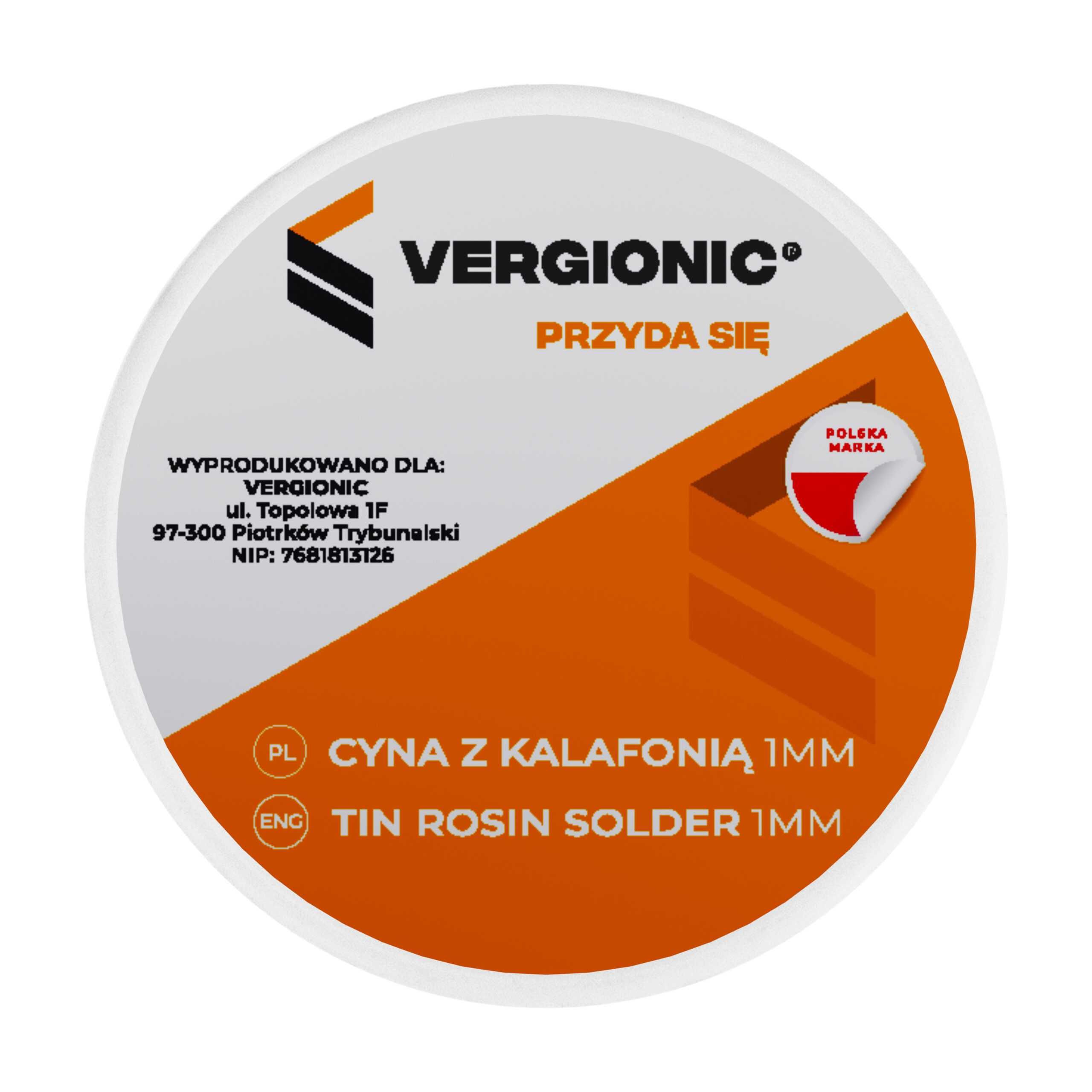 Cyna z kalafonią do lutowania 1mm VERGIONIC