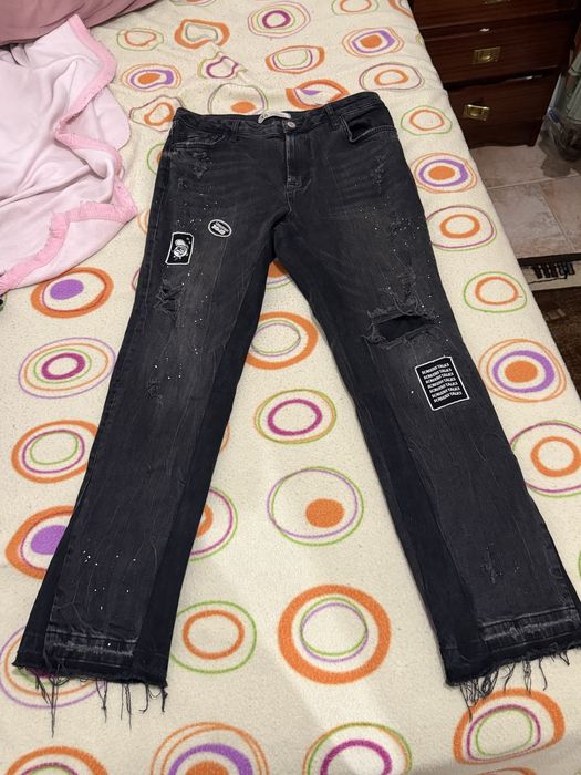 Flared jeans preta zara