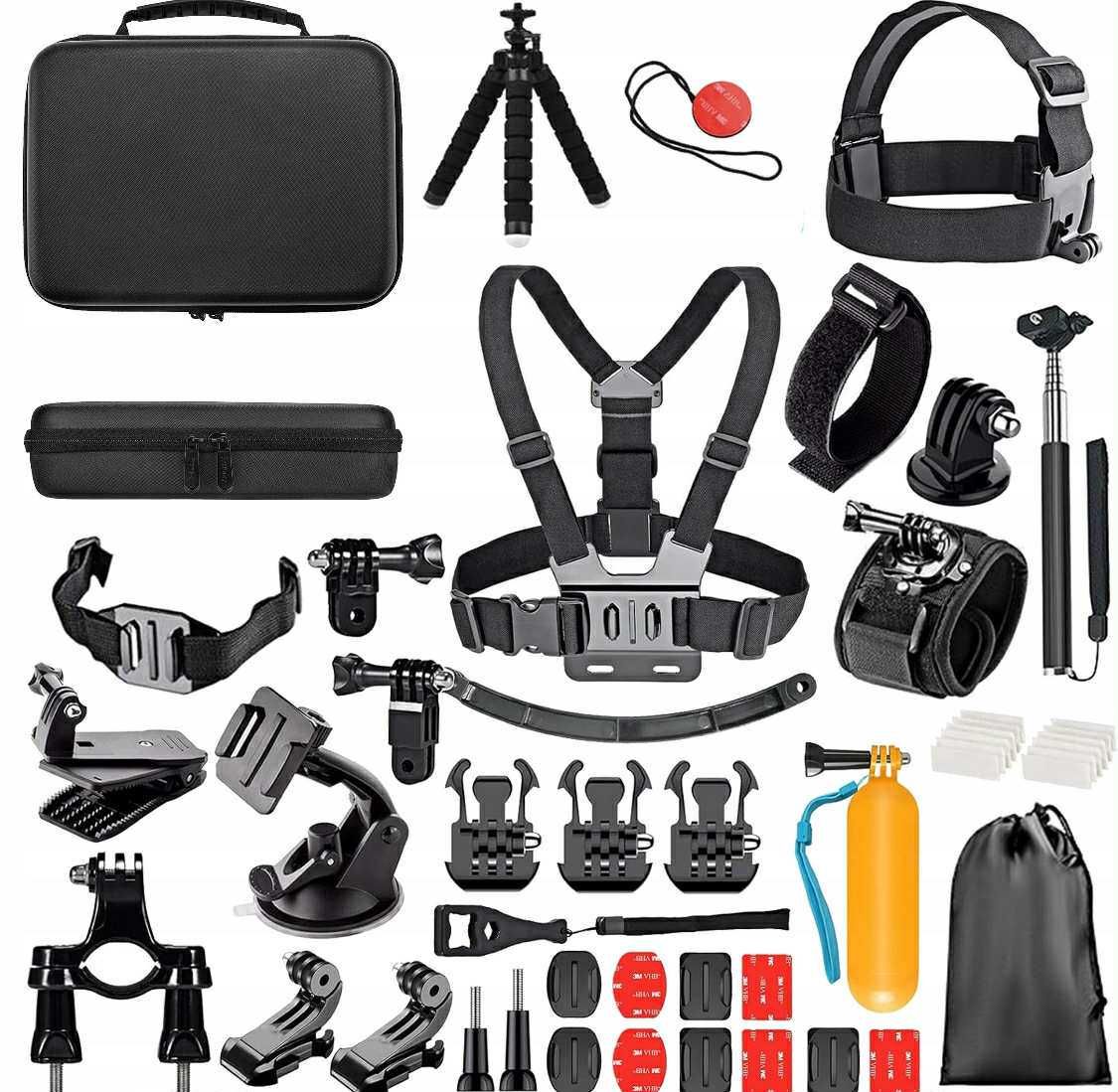 Zestaw akcesoriów GoPro 50w1 z walizką hard case i mocowaniami!!
