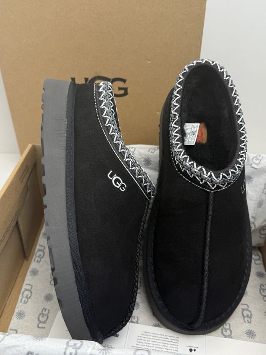 Угги жіночі UGG чорні угі Tasman Slippers тасман осінь зима