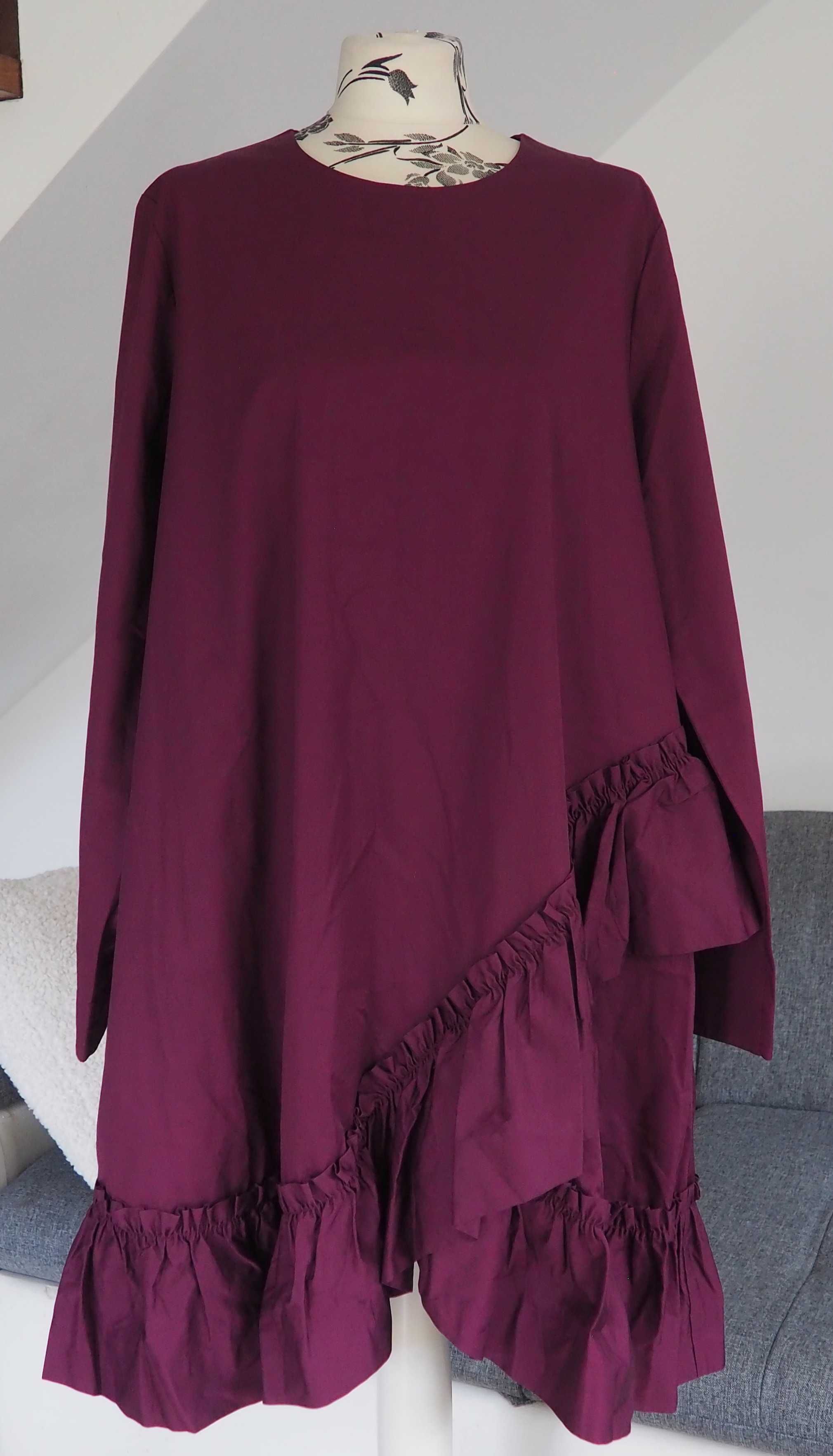 COS_Mini Ruffle Dress_Bawełniana sukienka z kieszeniami_rozmiar 44/46