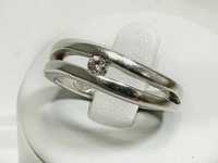 Podwójny srebrny damski pierścionek z cyrkonią 925 5 G