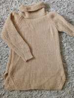 Sweterek dłuższy tunika w kolorze ziemi r. Uni