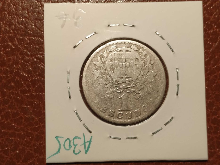 A305 moeda em alpaca de 1 escudo de 1939 (escassa) - Portugal