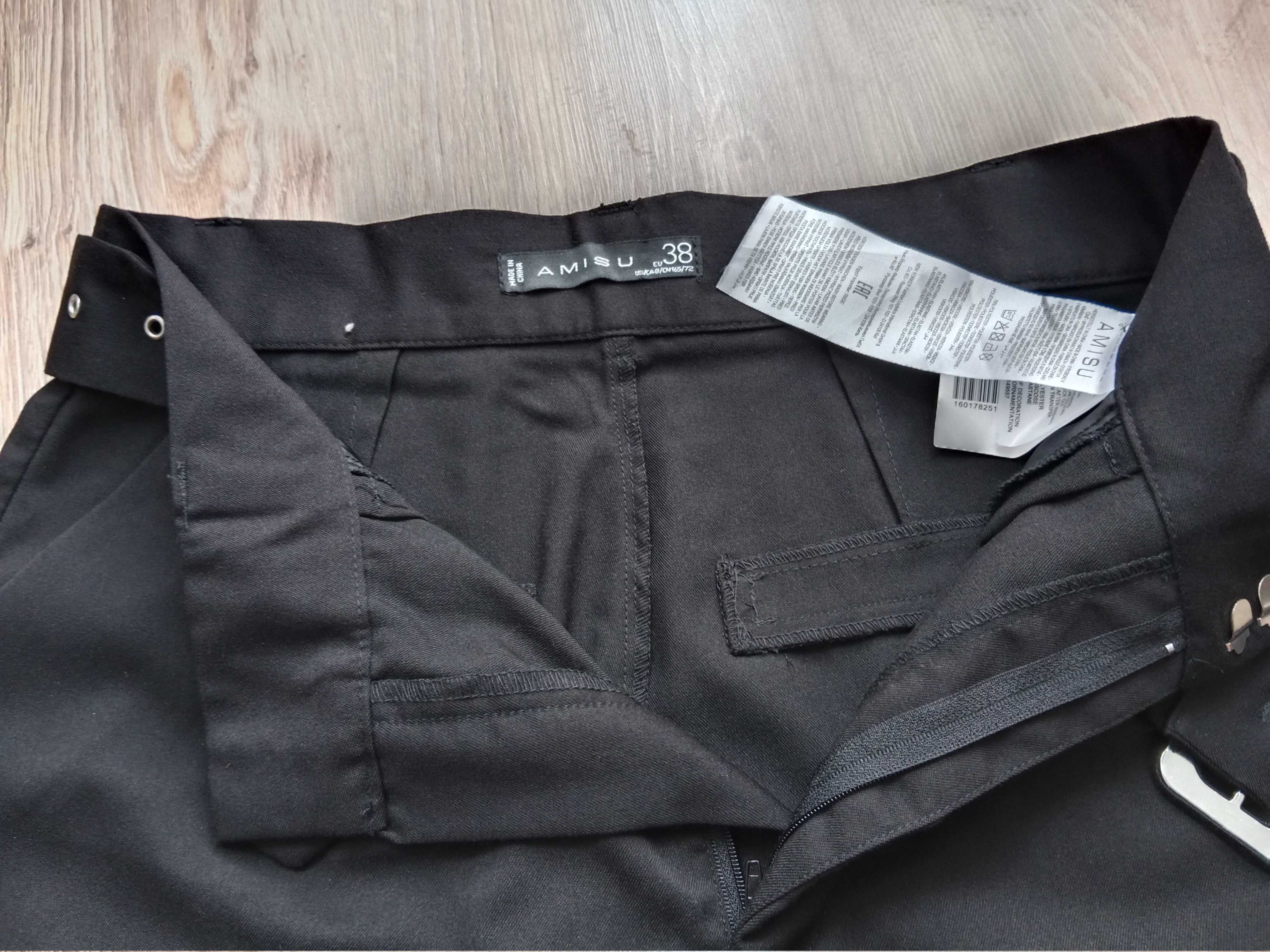 spodnie spodenki krótkie czarne rozm 38