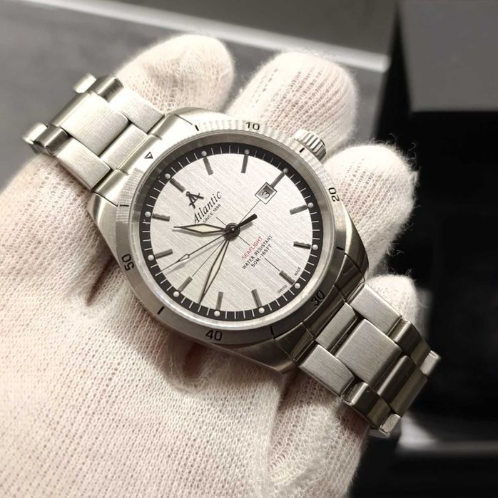 Piękny zegarek męski Atlantic Seaflight, szafir, praktycznie nowy!