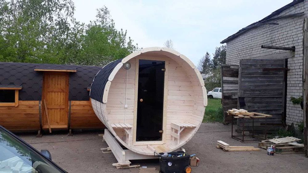 Sauna Beczka 300cm Wyposażona Harvia Sauna Ogrodowa od Porducenta