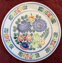 Talerz dekoracyjny, motyw kwiatowy, porcelana polska, Włocławek