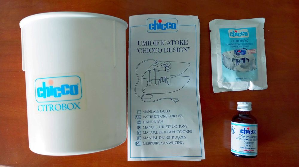 Humidificador CHICCO DESIGN Completo (acessórios + Aromatizador Pinho)