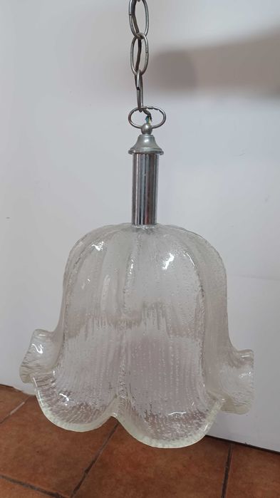 Candeeiro de teto em vidro Vintage