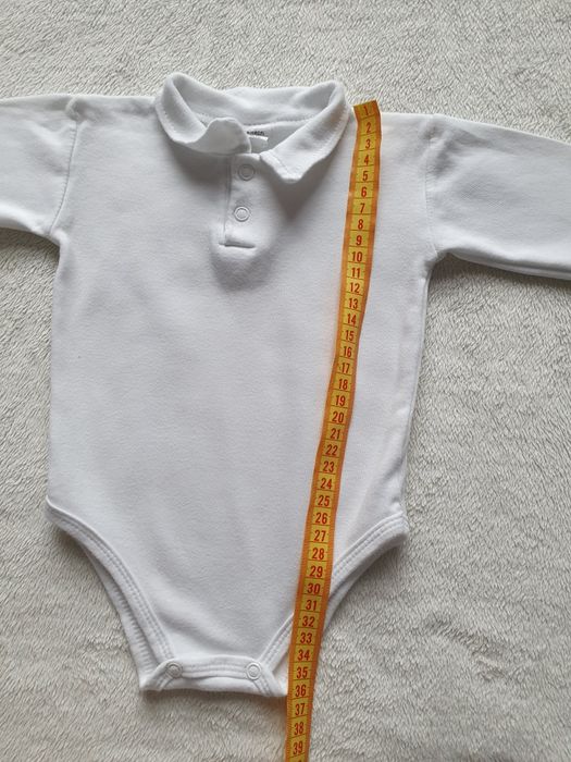 koszula body biała 74 koszulobody z kołnierzykiem Mrofi bawełniane