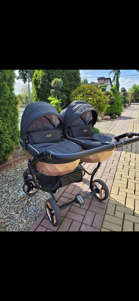 Wózek bliźniaczy Junama Diamond Duo 2w1 – jak nowy
