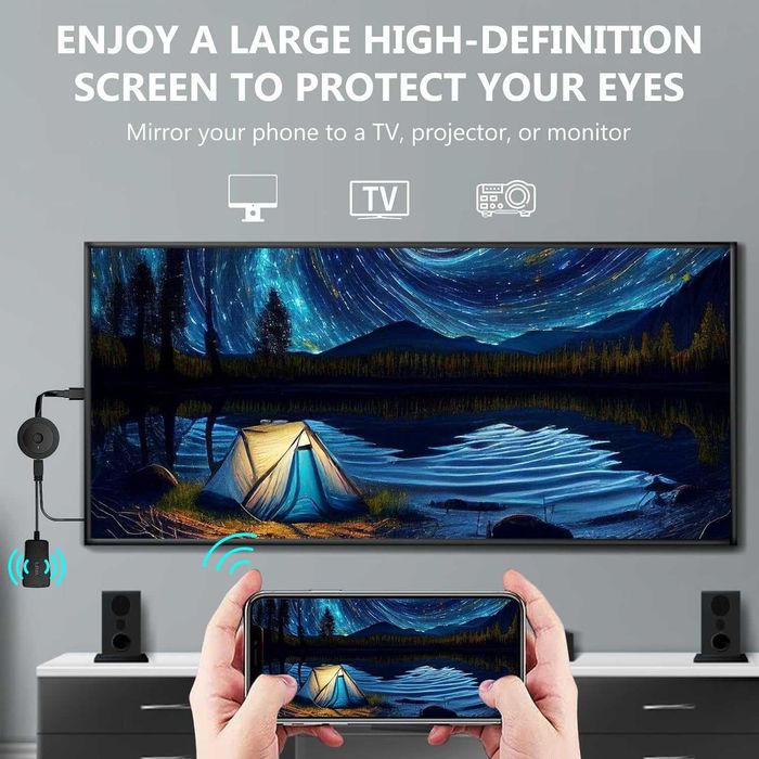 Bezprzewodowy adapter WIFI HDMI Mirrorscren Chomecast 2W1 436